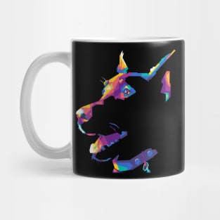 black pop art dog Mug